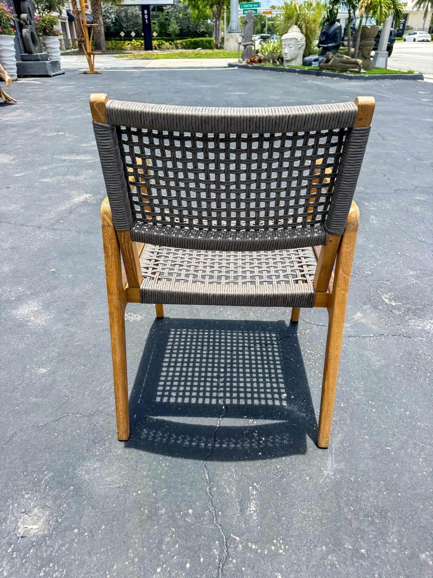 Teak & Synthetic Rope Armchair (Grey)