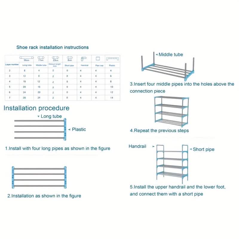 7-Tier Iron Shoe Rack – Space-Saving, Floor-Standing