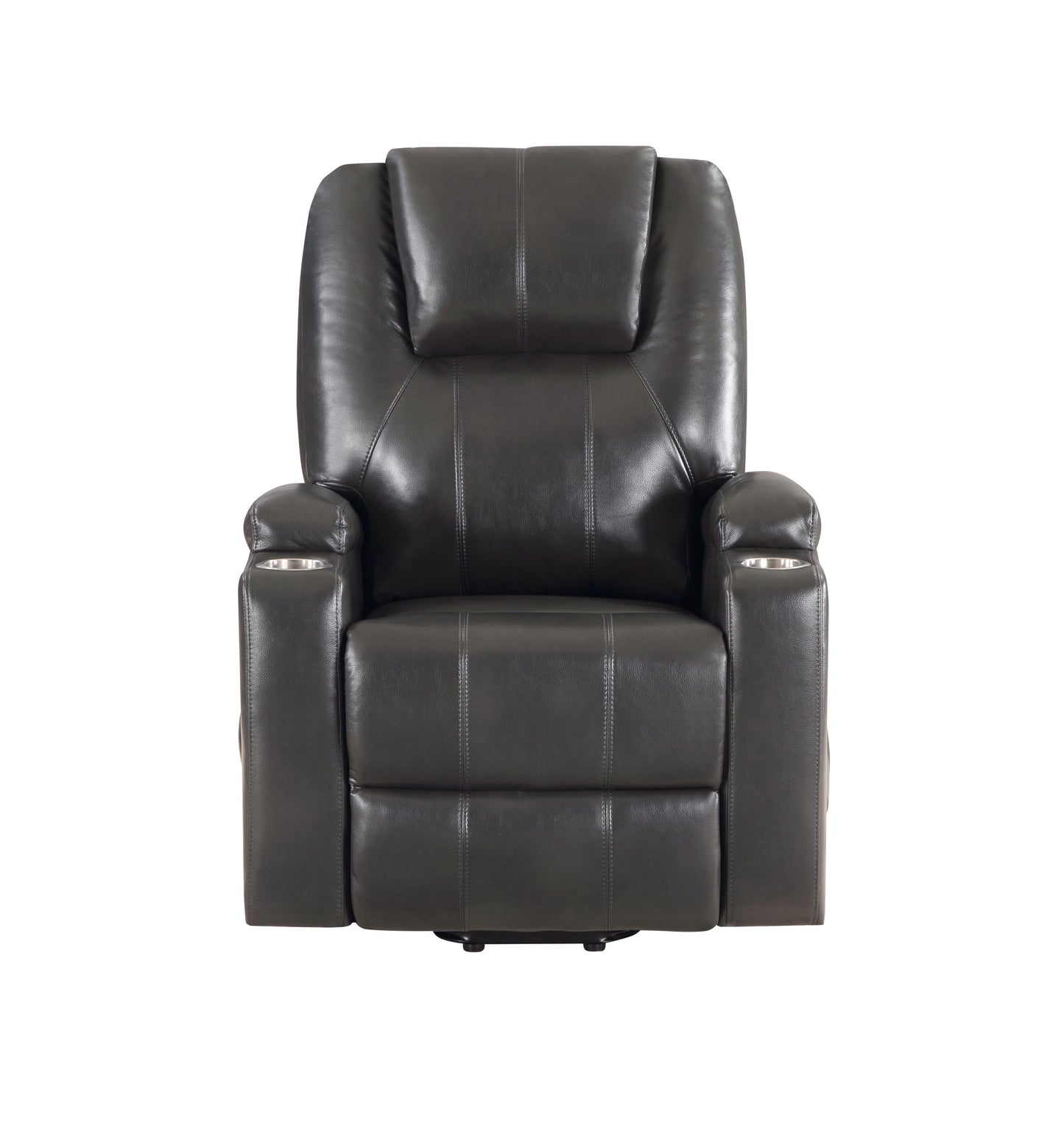 Gunmetal Leather Aire Recliner with Power Lift & Massage
