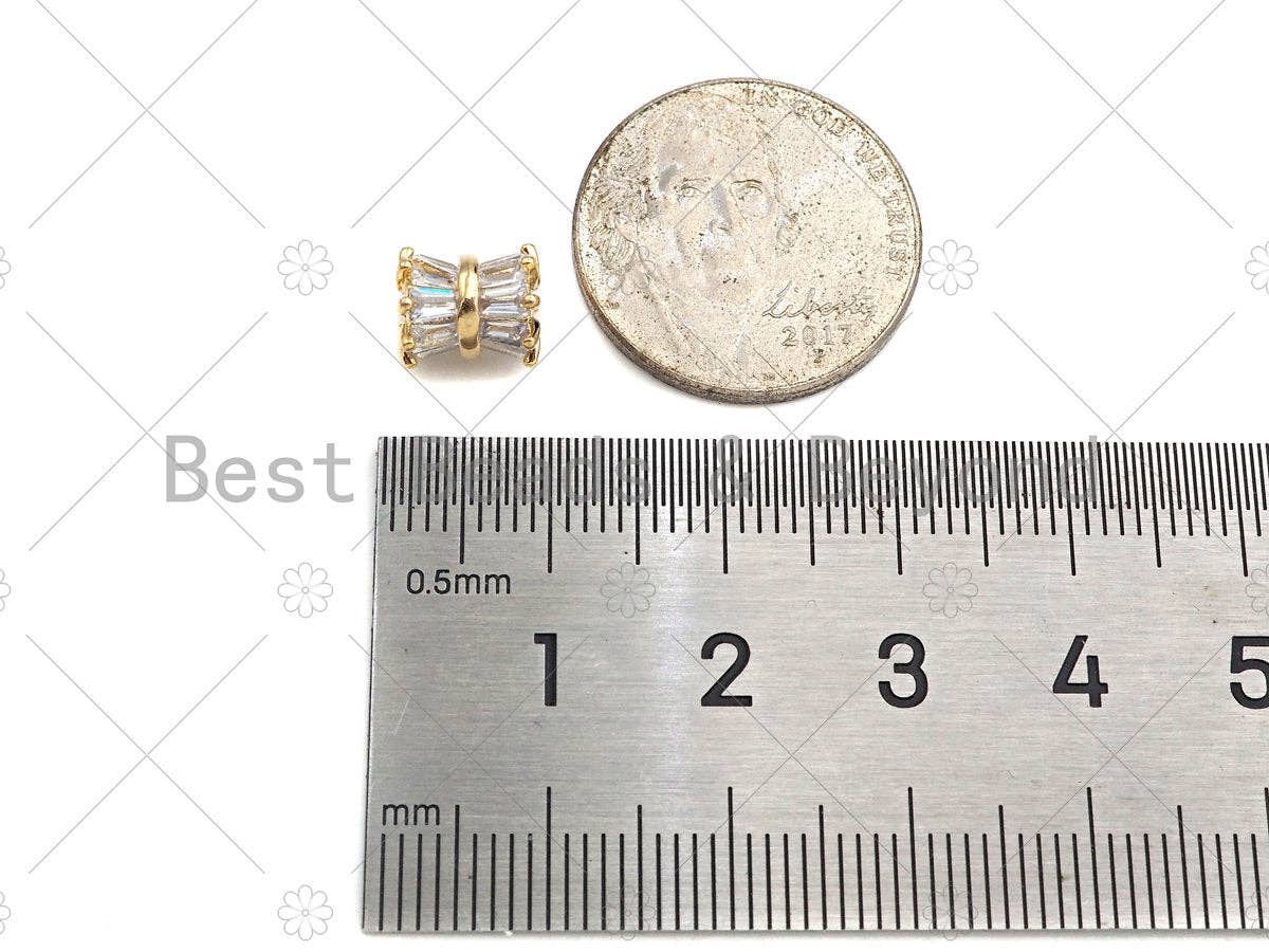 Gold Filled CZ Micro Pave Drum Shape Spcer Beads,8x7mm, Sku#ZX26