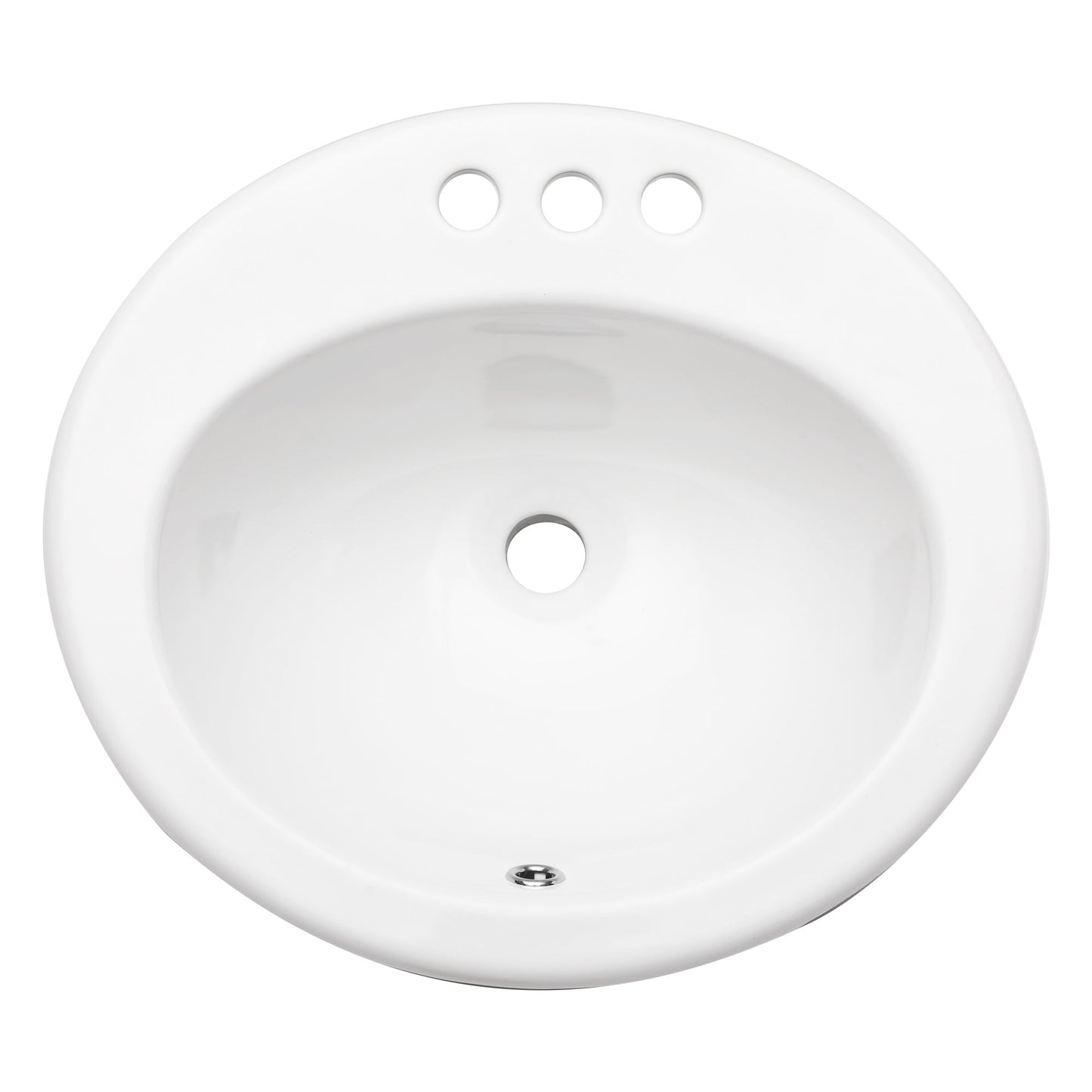 20"x18" White Ceramic Oval Drop In Bathroom Sink