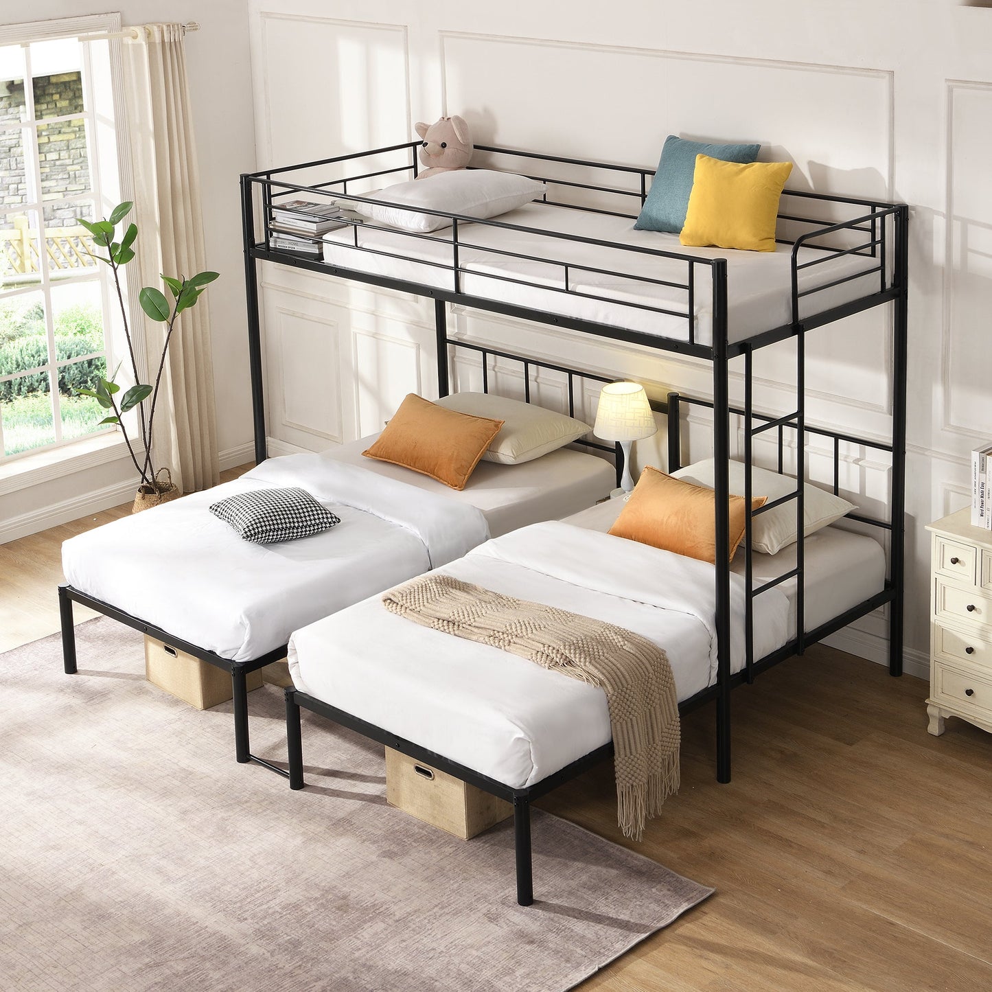 Triple Twin Over Twin Bunk Bed