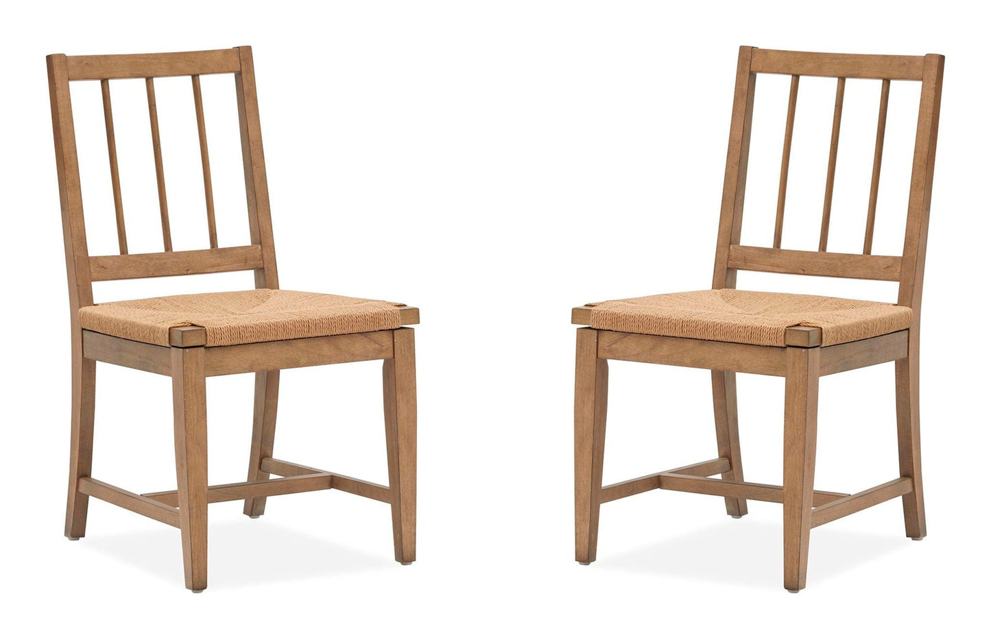 Lindon - Dining Side Chair With Paper Cord Seat (Set of 2) - Light Brown
