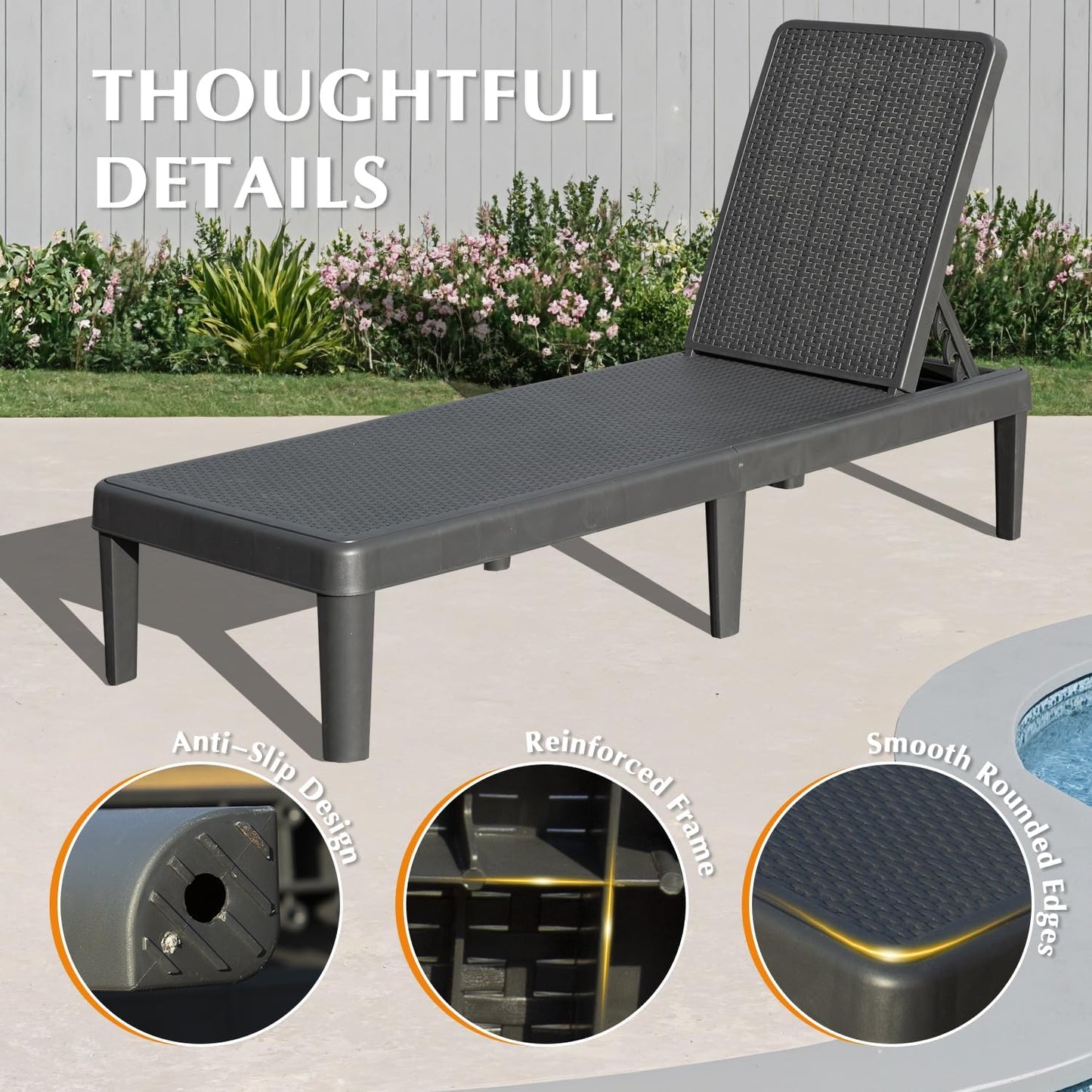 Pool Lounge Chairs Set of 2
