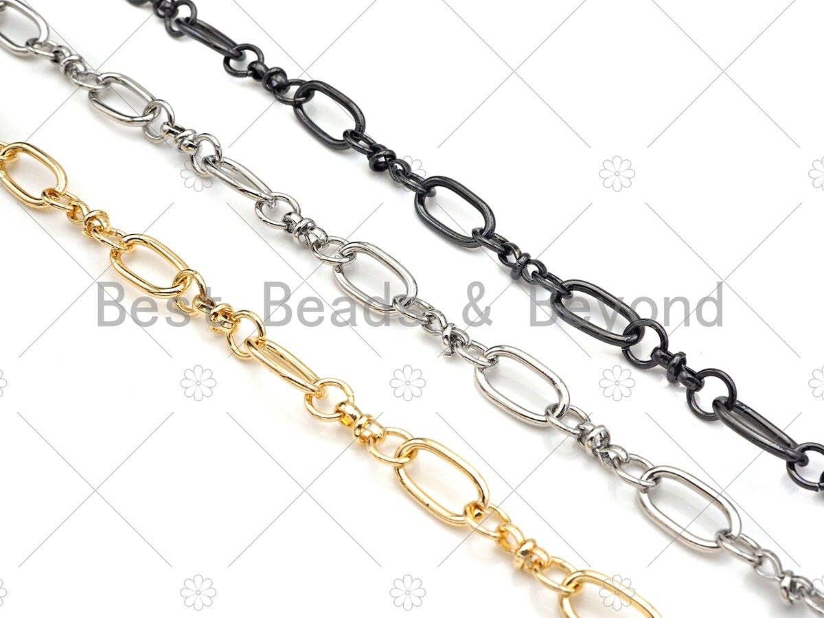 High Quality Oval Round Link Chain , 18K Real Gold Plated Chain, Wholesale bulk Chain, 8x14mm, sku#M324
