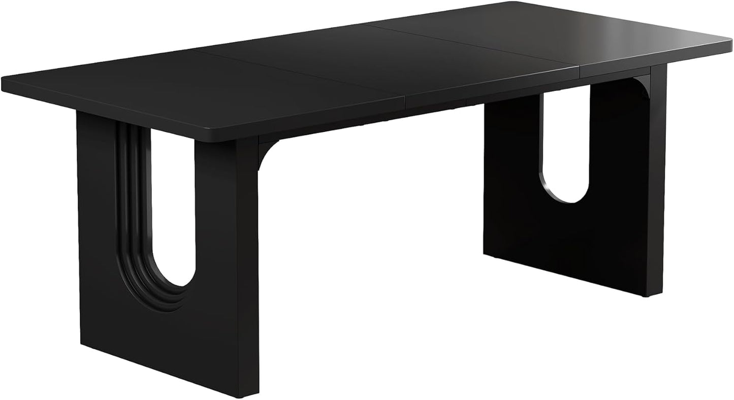 71" Modern Black Dining Table