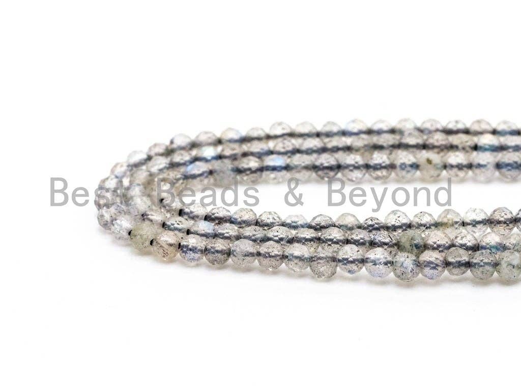 High Quality Natural Gray Labradorite Round Faceted beads, SKU#U72