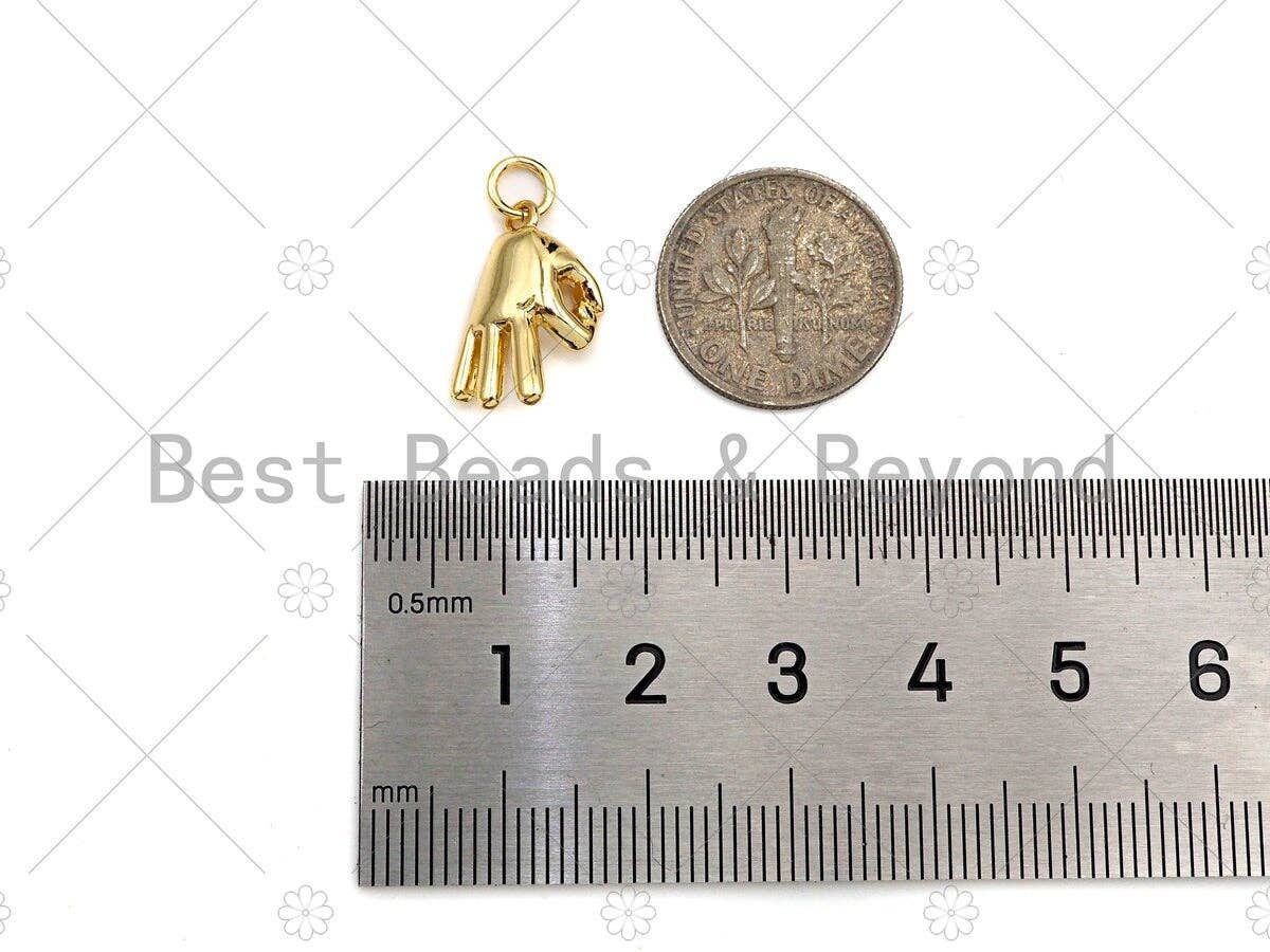 High Polished OK Hand Gesture Shape Pendant/Charm,Cubic Zirconia Charm, Necklace Bracelet Charm Pendant,10x16mm, Sku#L418