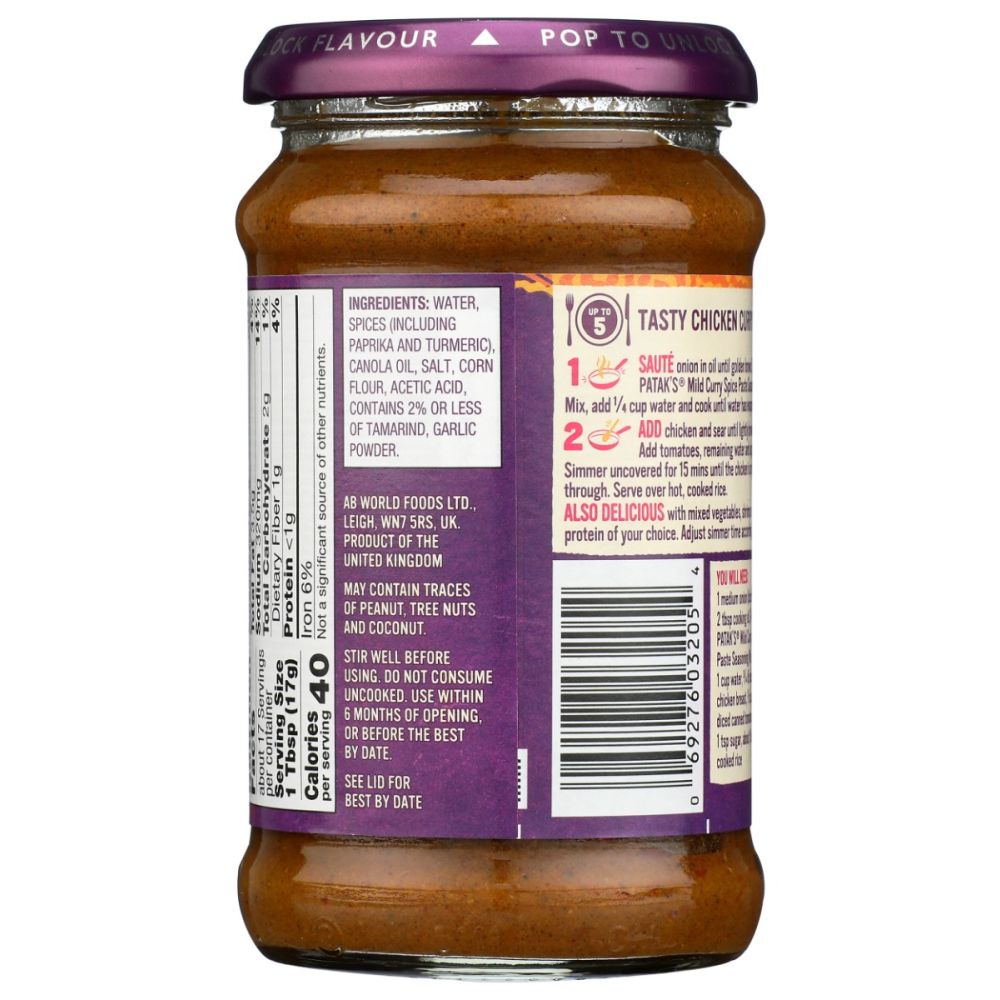 PATAKS: Paste Curry Mild, 10 oz