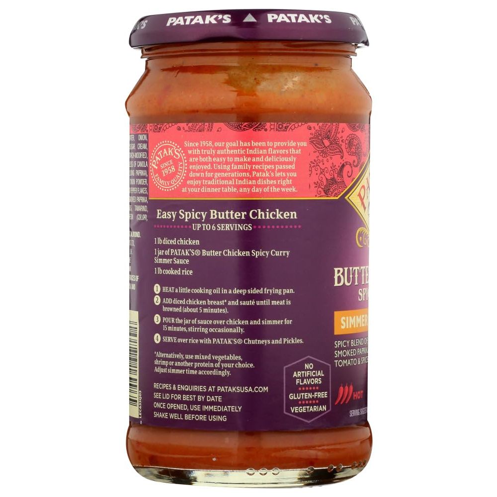 PATAKS: Sauce Spicy Butter Chicken, 15 oz