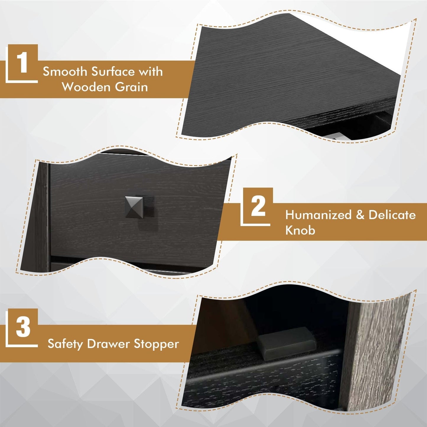Multipurpose Retro Bedside Nightstand