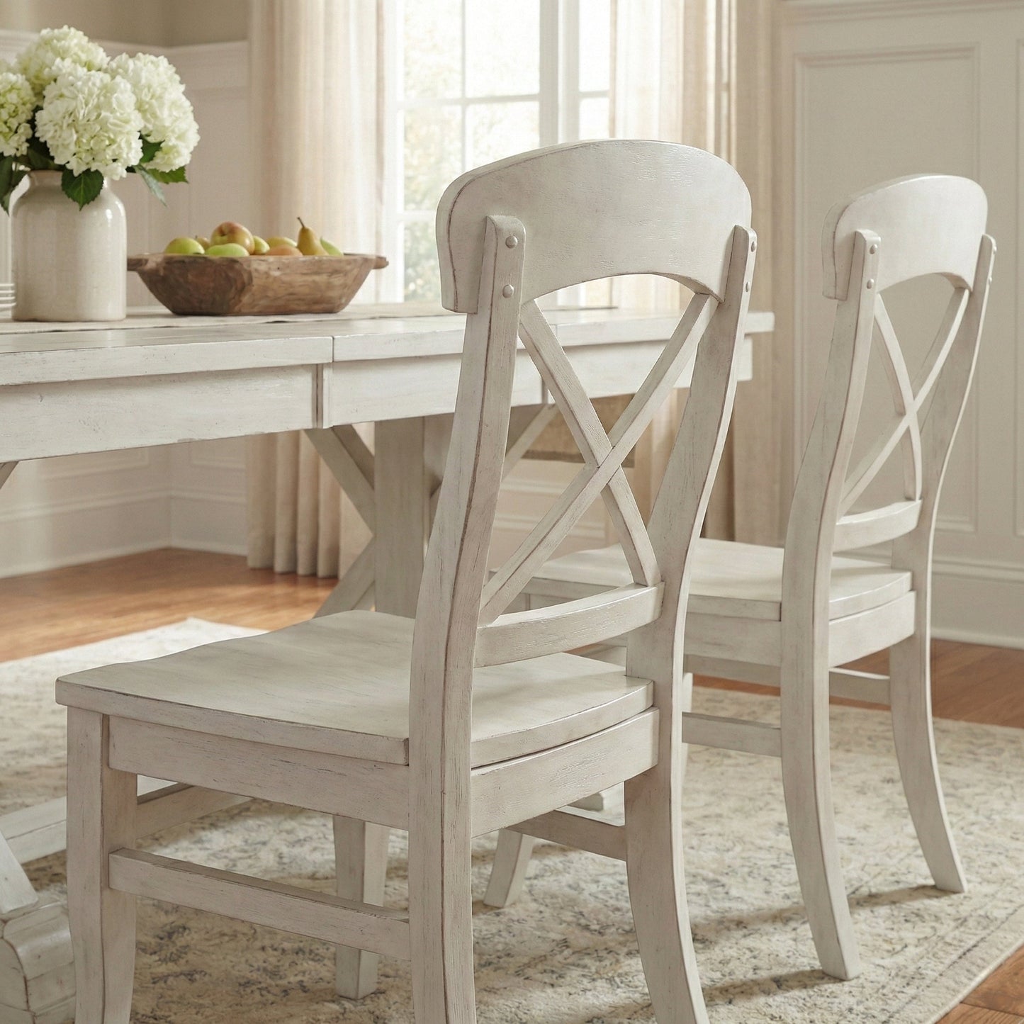 Harola Cross-back Dining Side Chairs in Set of 2, Smoky