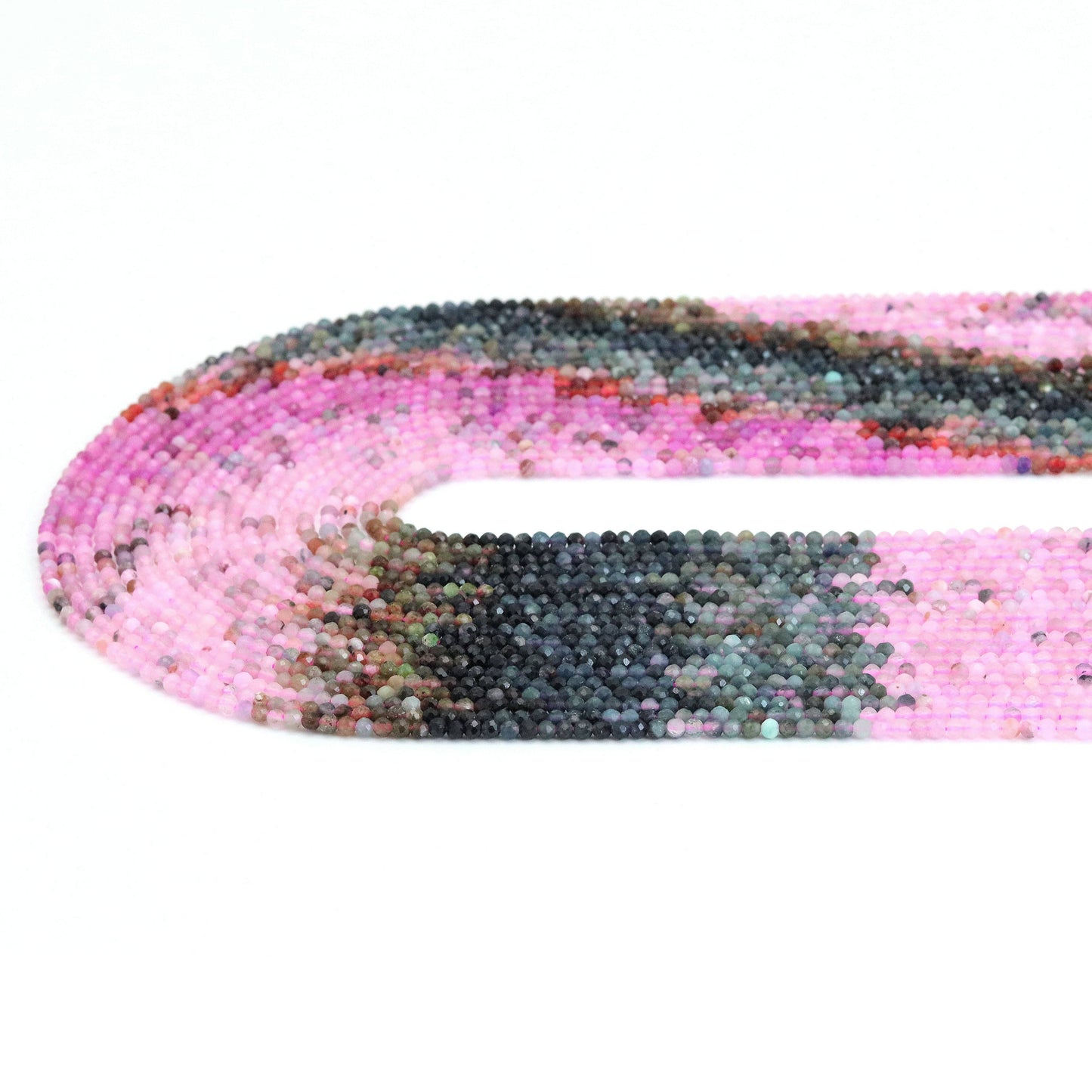 2mm Multicolor Tourmaline Round Faceted Beads, Sku#U1843