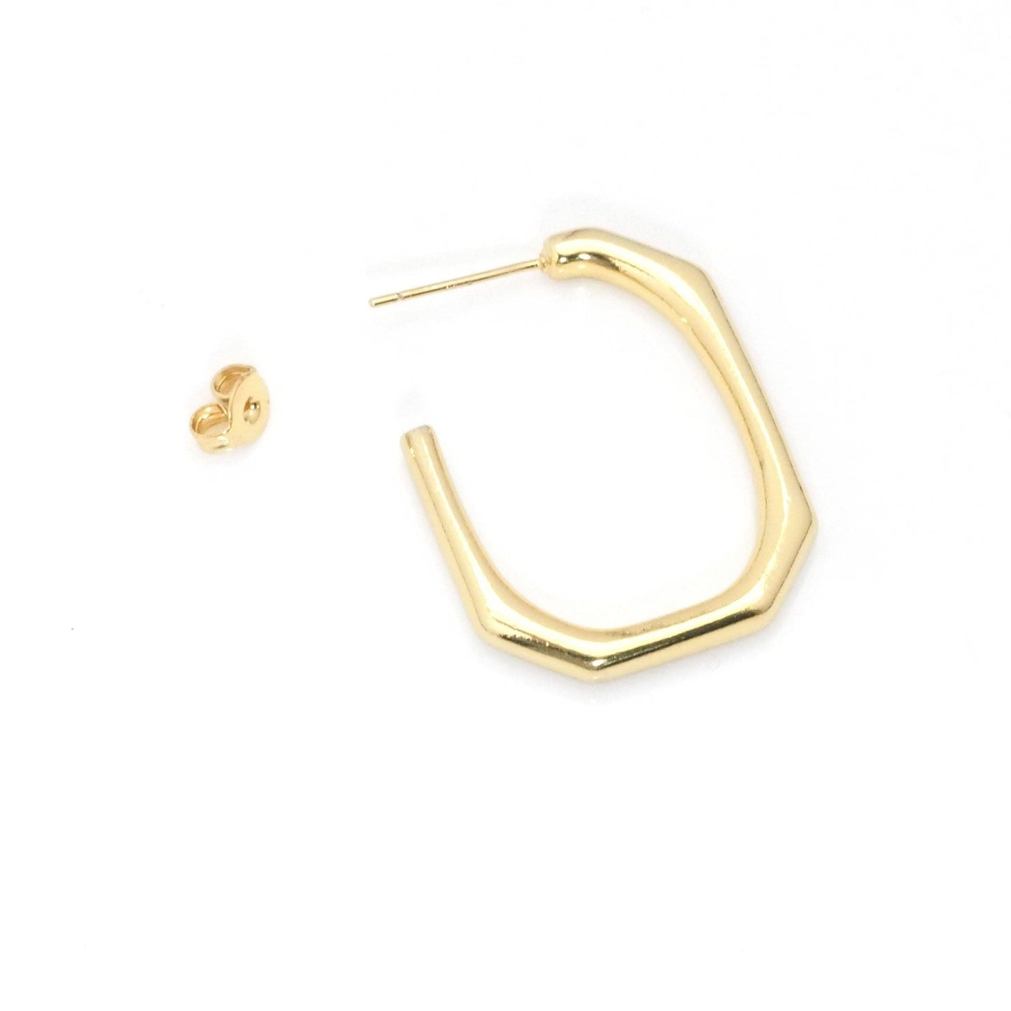 Gold Rectangle Geometry  Earrings, Sku#Y784