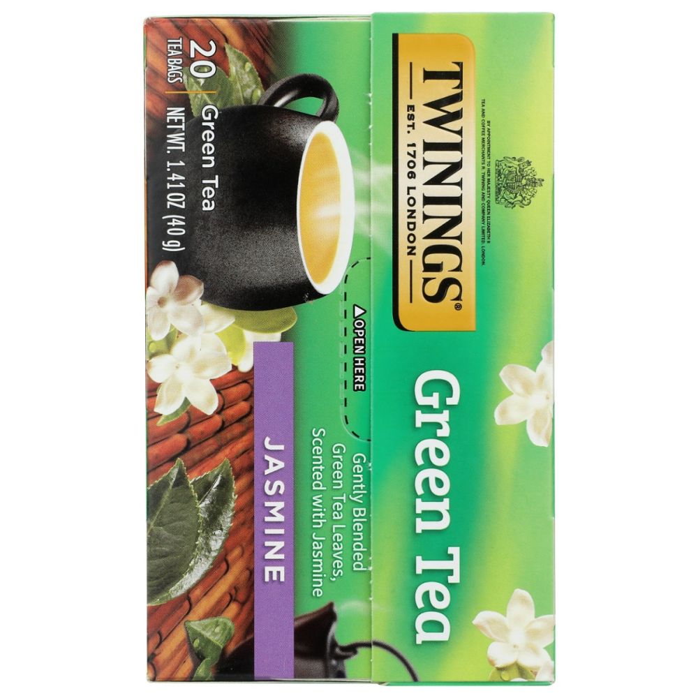 TWININGS OF LONDON: Green Tea Jasmine, 20 Tea Bags, 1.41 Oz