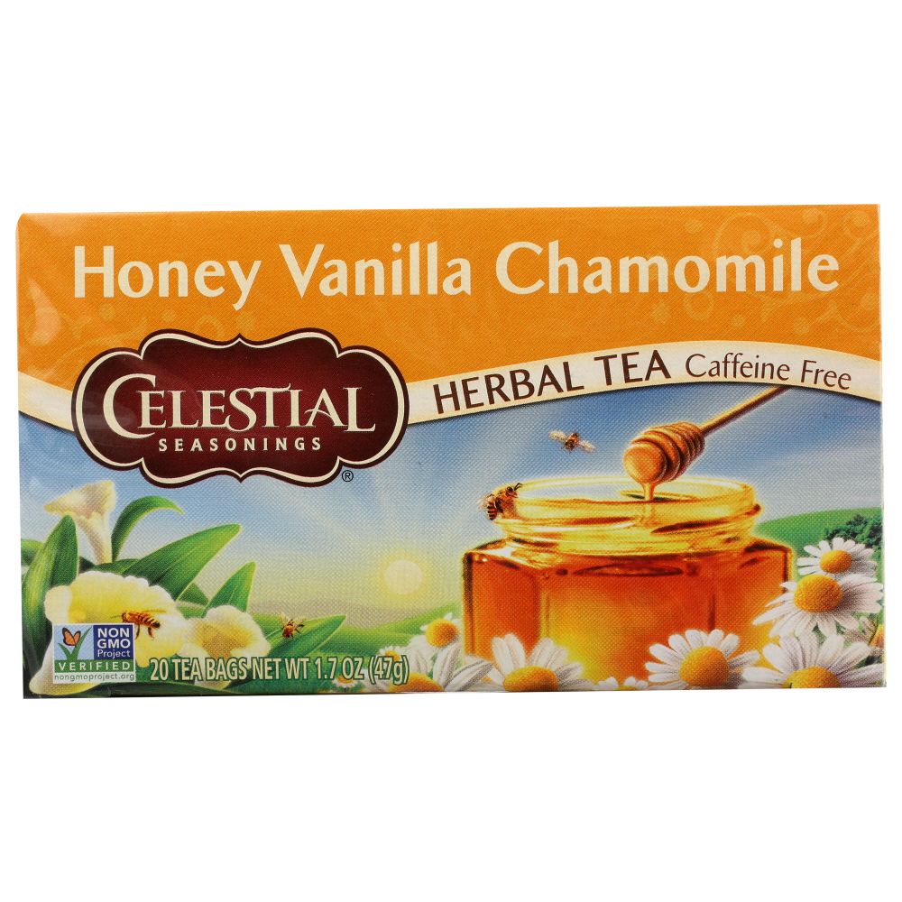 CELESTIAL SEASONINGS: Honey Vanilla Chamomile Herbal Tea Caffeine Free, 20 bags