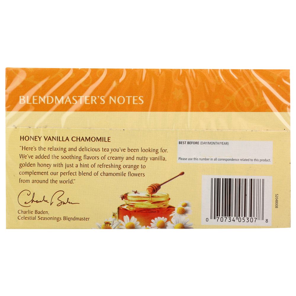 CELESTIAL SEASONINGS: Honey Vanilla Chamomile Herbal Tea Caffeine Free, 20 bags
