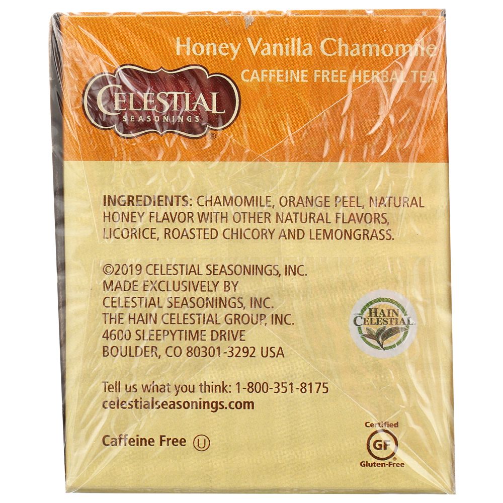 CELESTIAL SEASONINGS: Honey Vanilla Chamomile Herbal Tea Caffeine Free, 20 bags