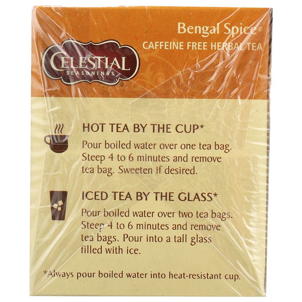 CELESTIAL SEASONINGS: Bengal Spice Caffeine Free Herbal Tea 20 Tea Bags, 1.7 oz