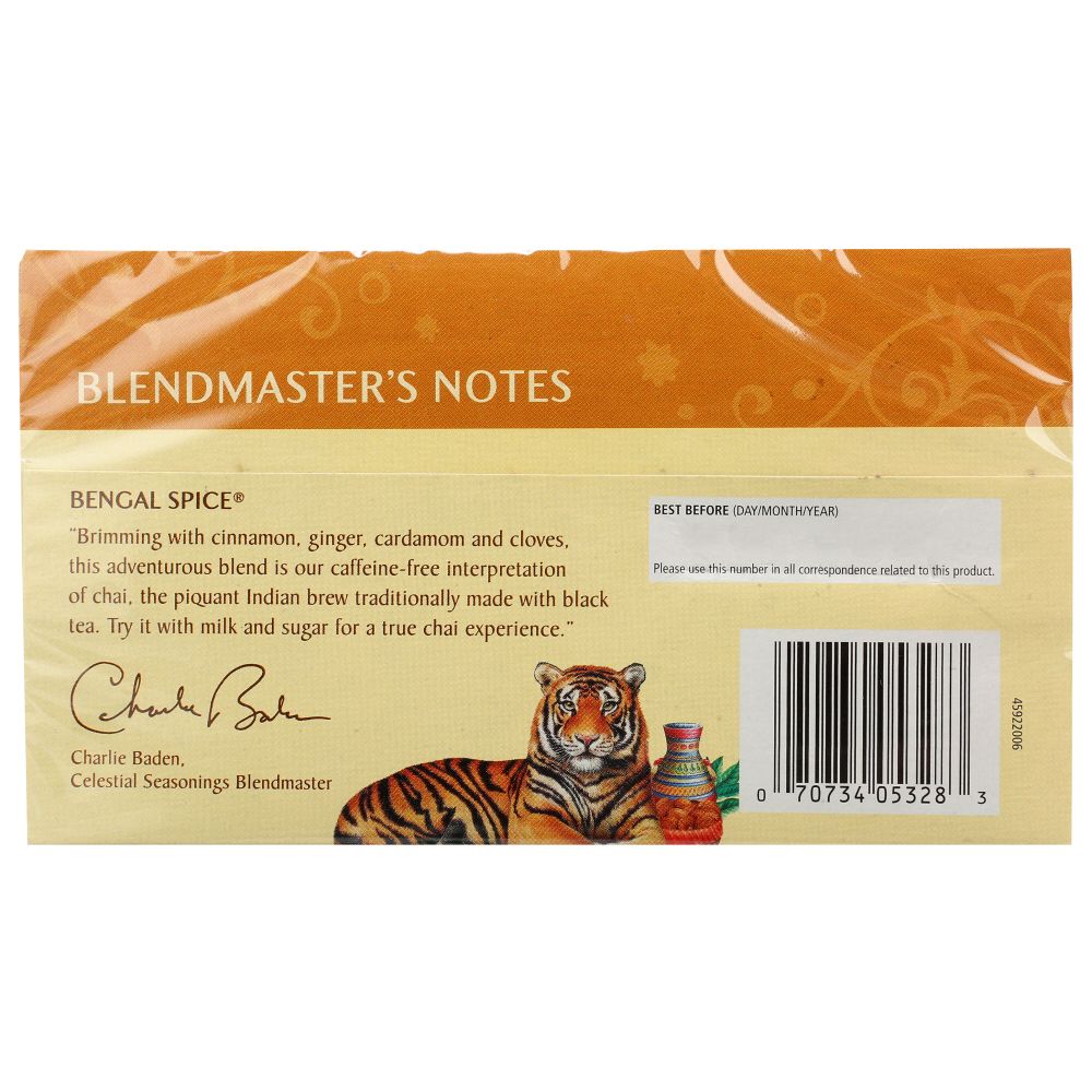 CELESTIAL SEASONINGS: Bengal Spice Caffeine Free Herbal Tea 20 Tea Bags, 1.7 oz