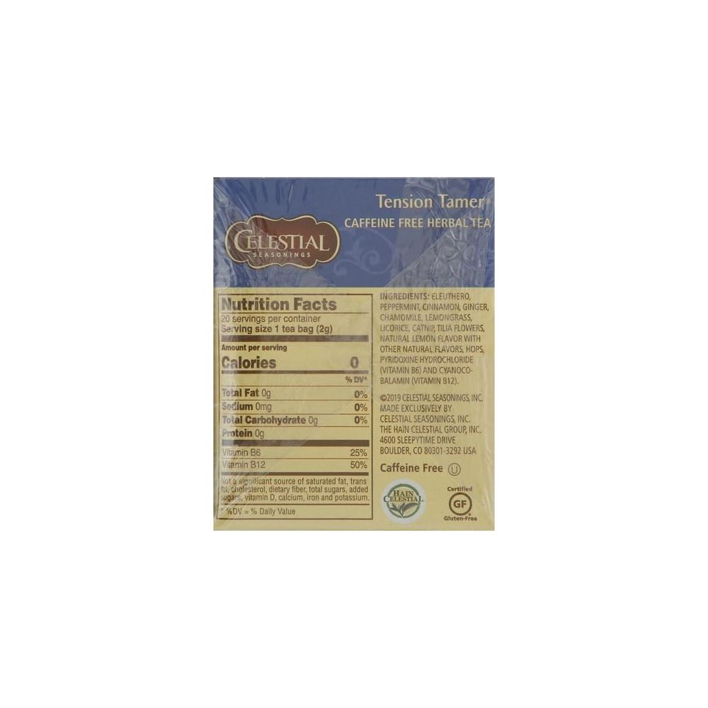 CELESTIAL SEASONINGS: Tension Tamer Herbal Tea Caffeine Free, 20 bg