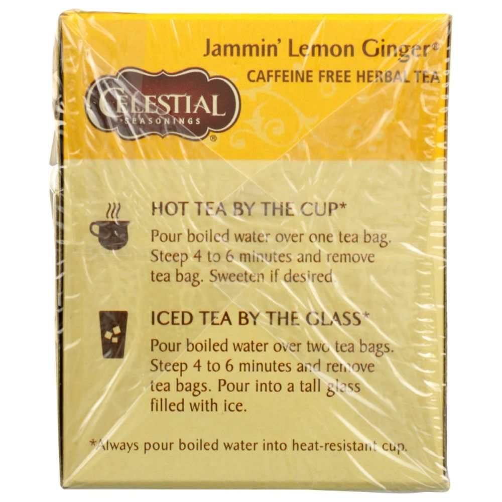 CELESTIAL SEASONINGS Herbal Tea Jammin|Lemon Ginger Caffeine Free 20bg