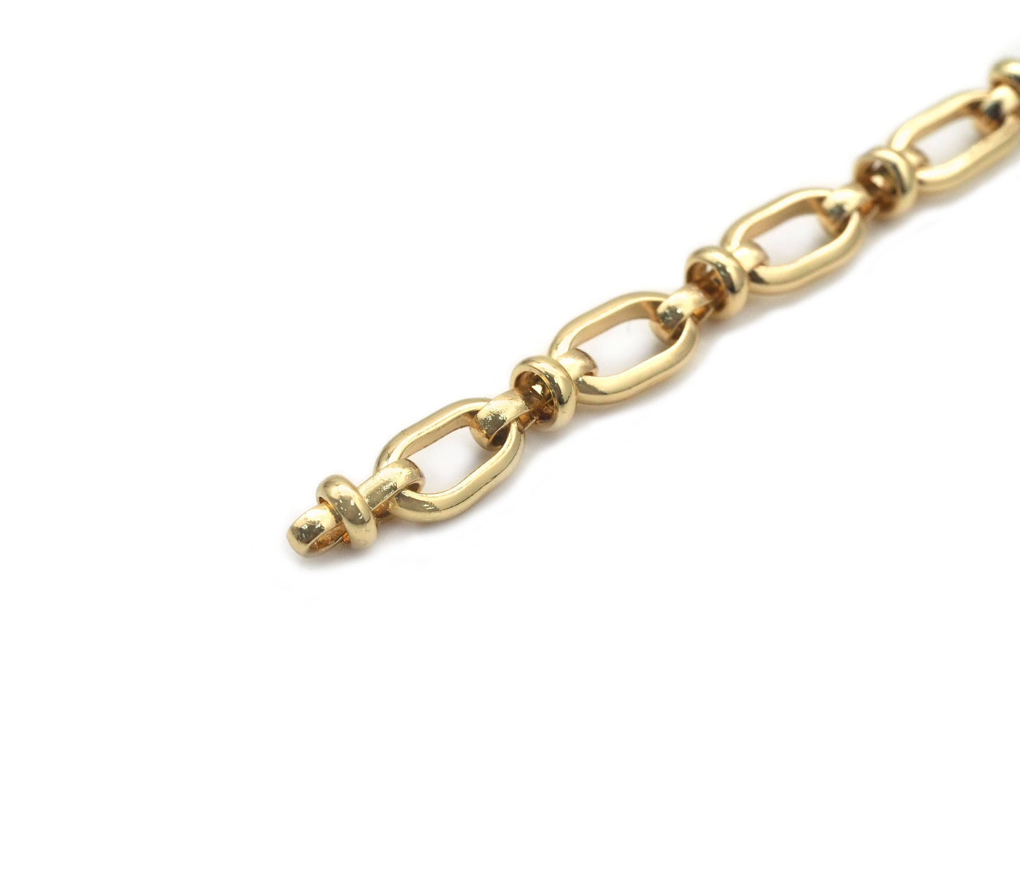 Gold/Silver Quality Fancy Oval link chain by yard, sku#LS32