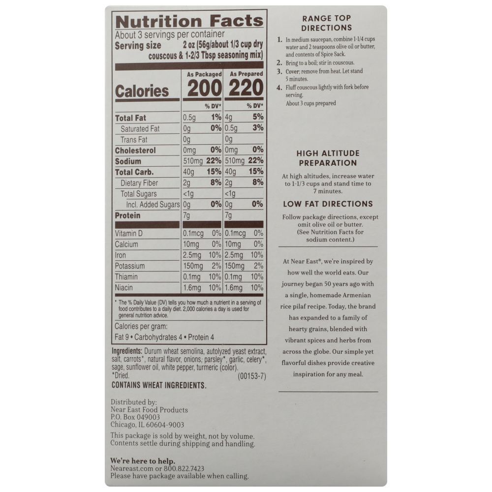 NEAR EAST: Couscous Mix Herbed Chicken Flavor, 5.7 Oz
