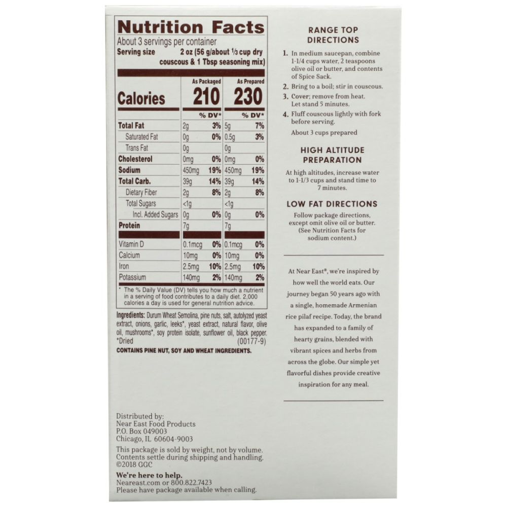 NEAR EAST: Couscous Mix Toasted Pine Nut, 5.6 Oz