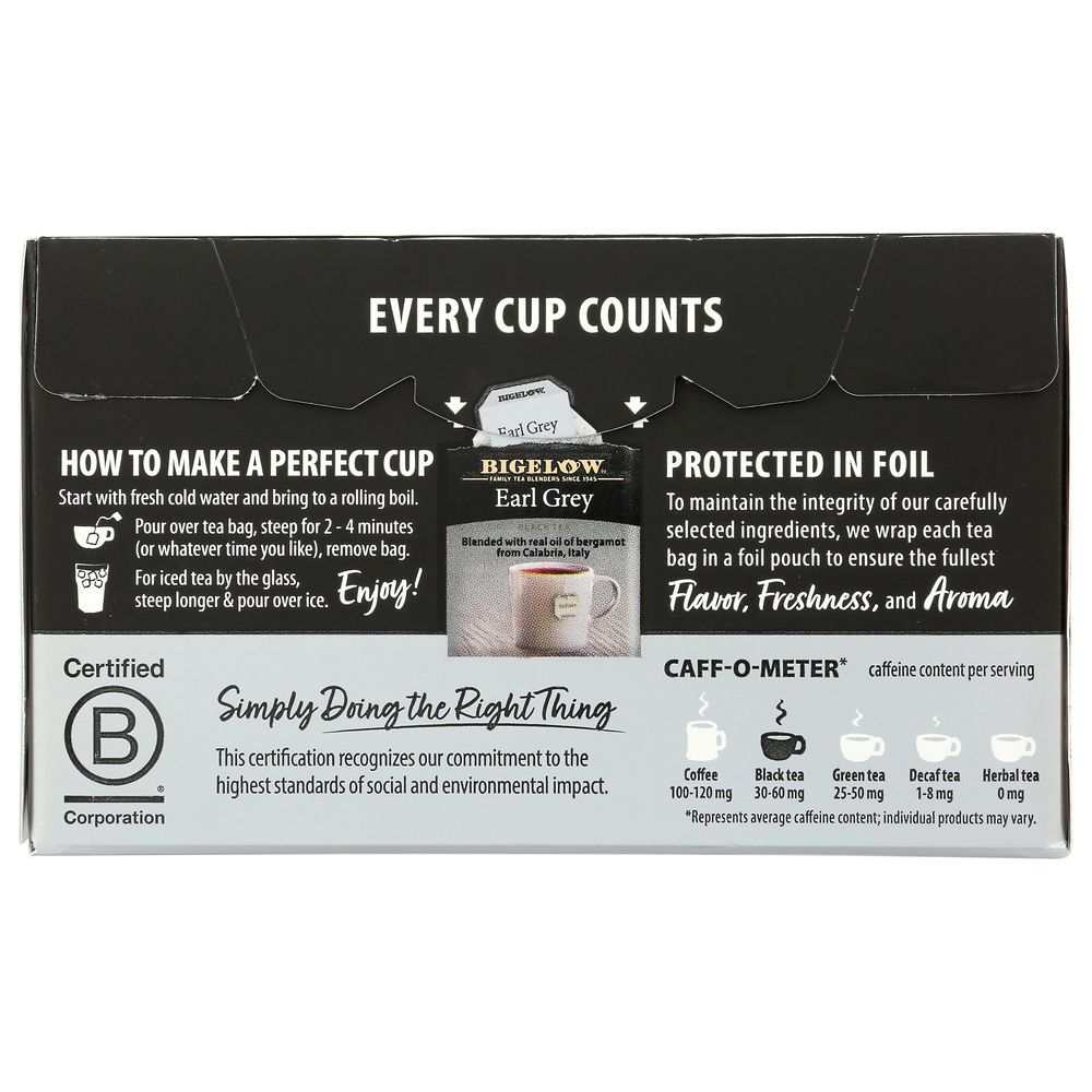 BIGELOW: Tea Black Tea Earl Grey, 20 tea bags