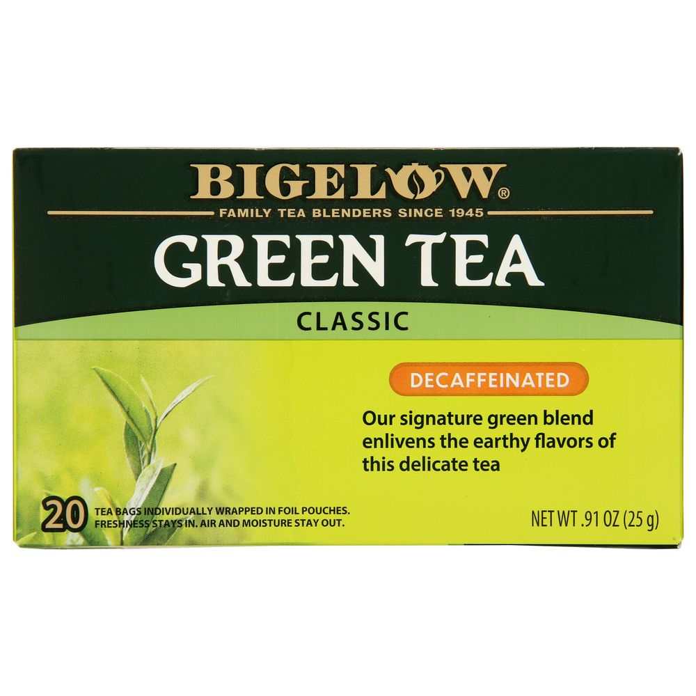 BIGELOW: Green Tea Classic Decaffeinated 20 Tea Bags, 0.91 oz