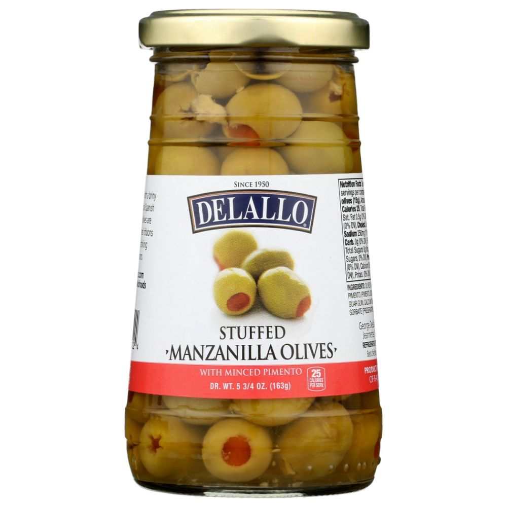 Stuffed Manzanilla Olives - DeLallo 5.75 oz | Premium | Spanish Olives