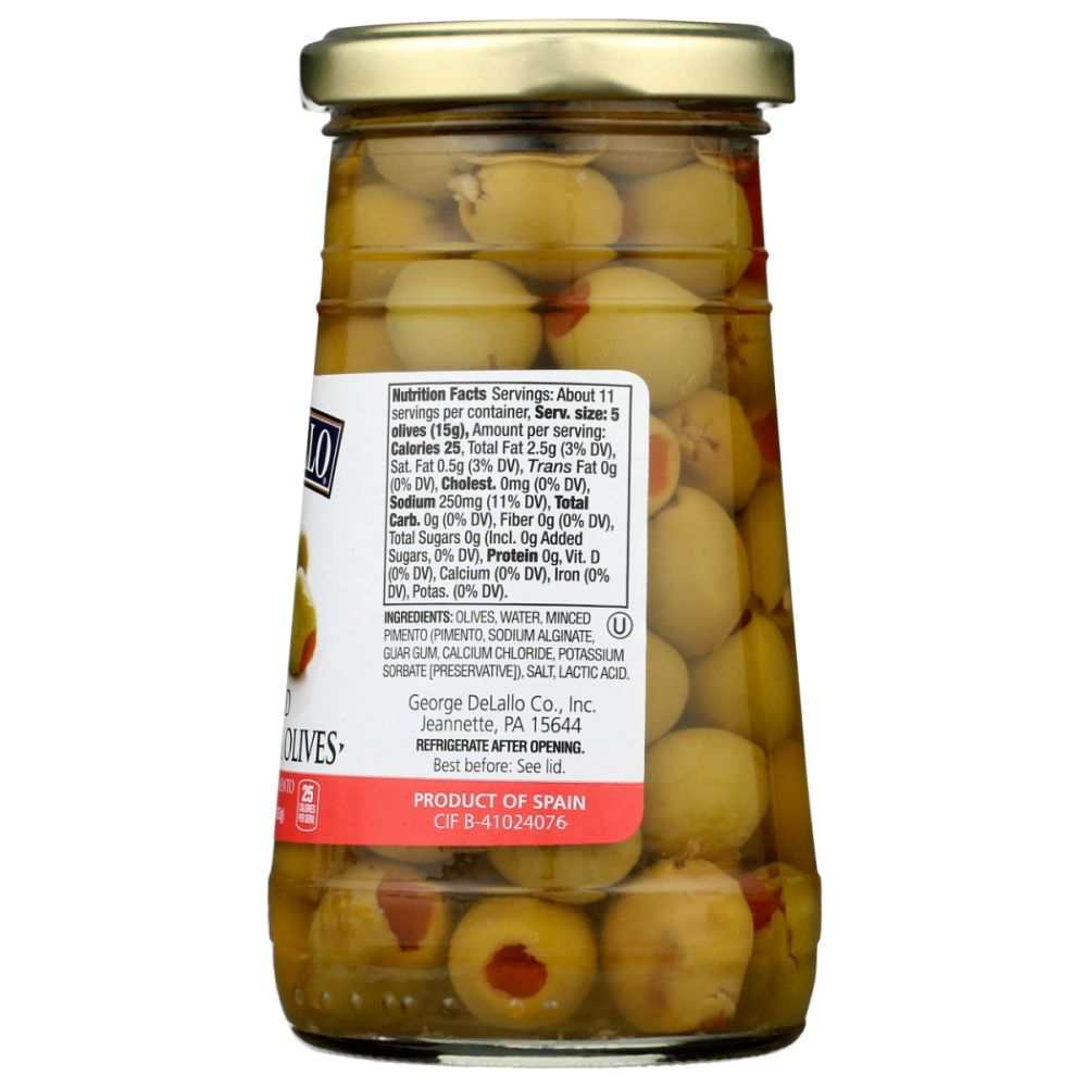 Stuffed Manzanilla Olives - DeLallo 5.75 oz | Premium | Spanish Olives