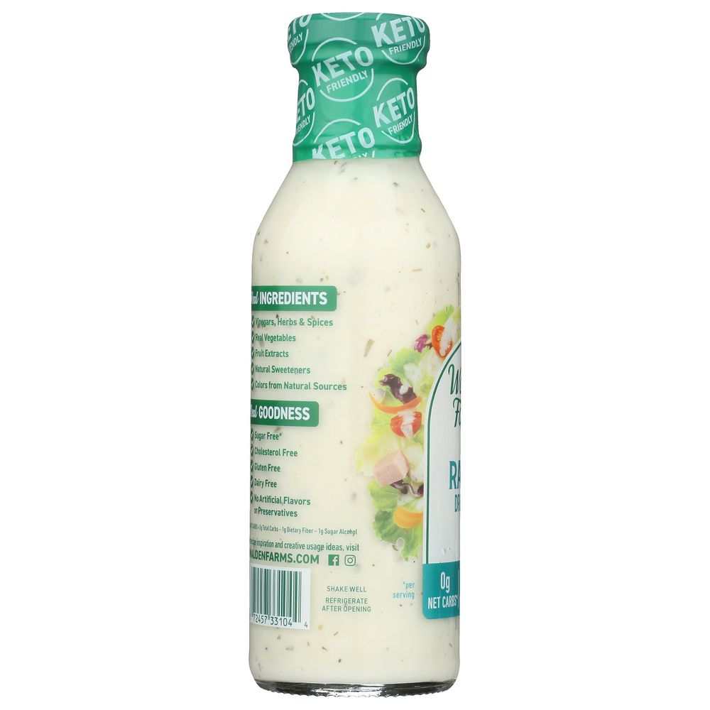 WALDEN FARMS: Ranch Salad Dressing Calorie Free -12oz|Healthy Delicious