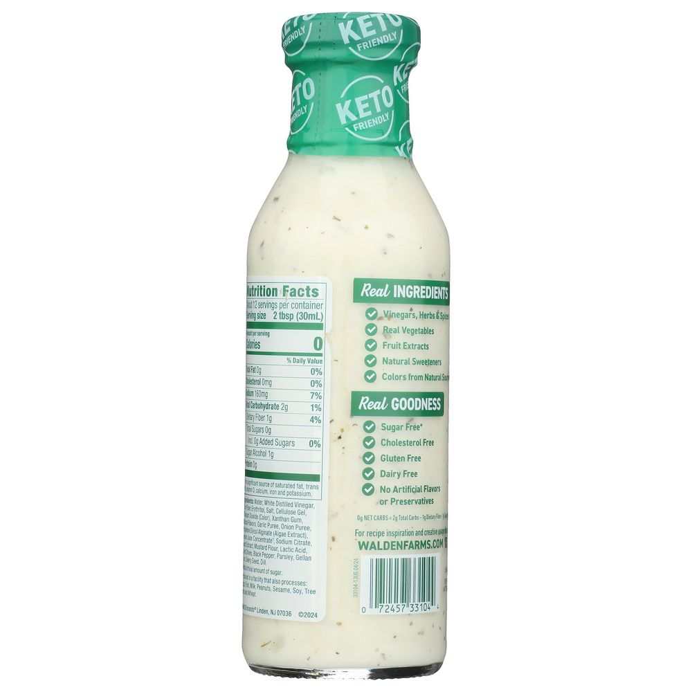 WALDEN FARMS: Ranch Salad Dressing Calorie Free -12oz|Healthy Delicious