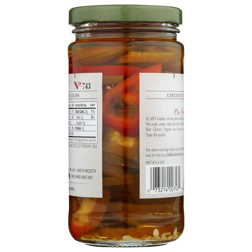 JEFF'S NATURALS: Sliced Hot Cherry Peppers, 12 oz