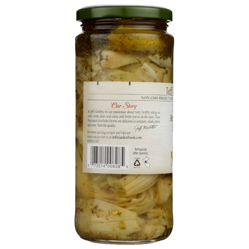 JEFFS NATURALS: Marinated Artichoke Hearts, 14.5 fl oz