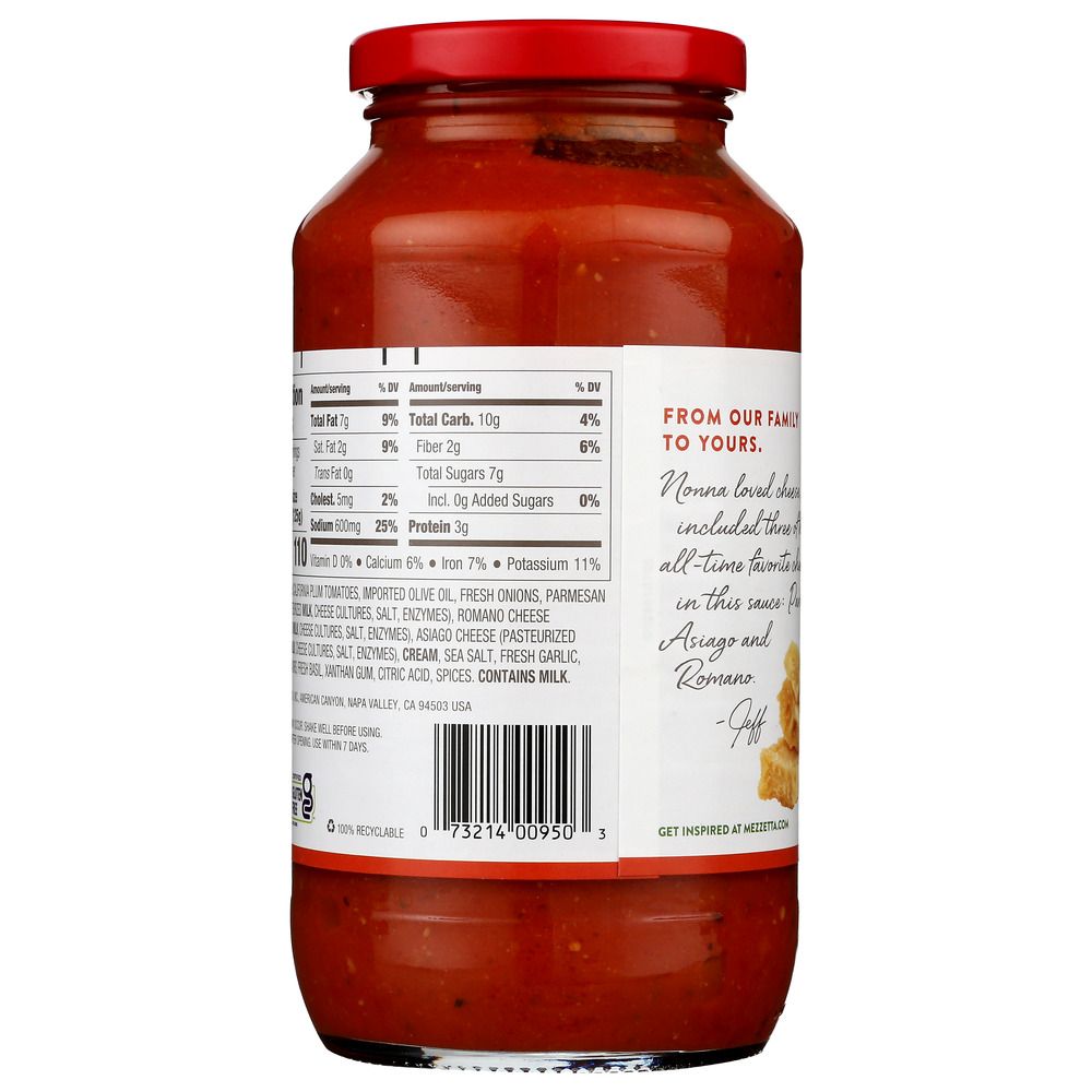 MEZZETTA: Three Cheese Sauce , 25 oz