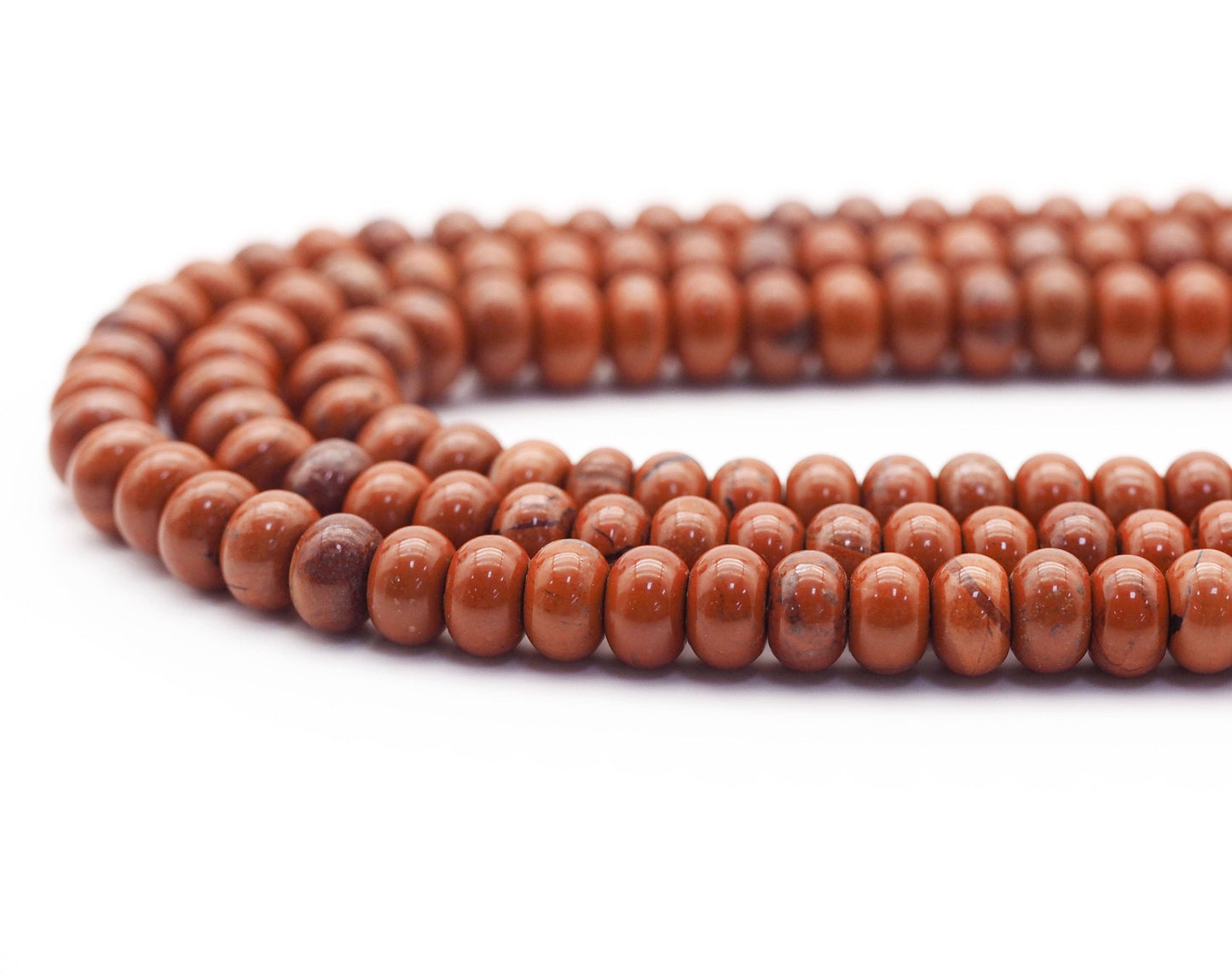 Genuine Red Creek Jasper Rondelle Smooth Beads, Sku#U1411