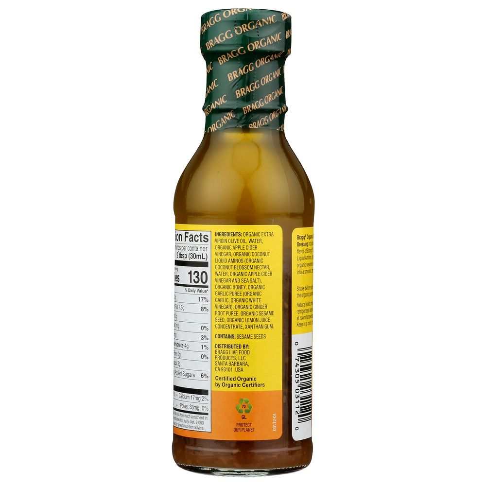 BRAGG Salad Dressing Ginger and Sesame-Delicious 12oz Sauce for Salads