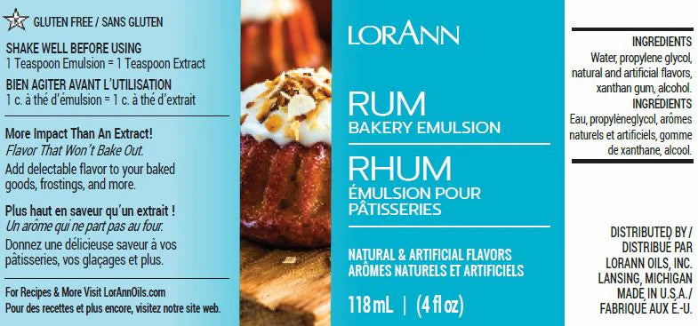 LorAnn Oils Rum Bakery Emulsion, 4 fl. oz