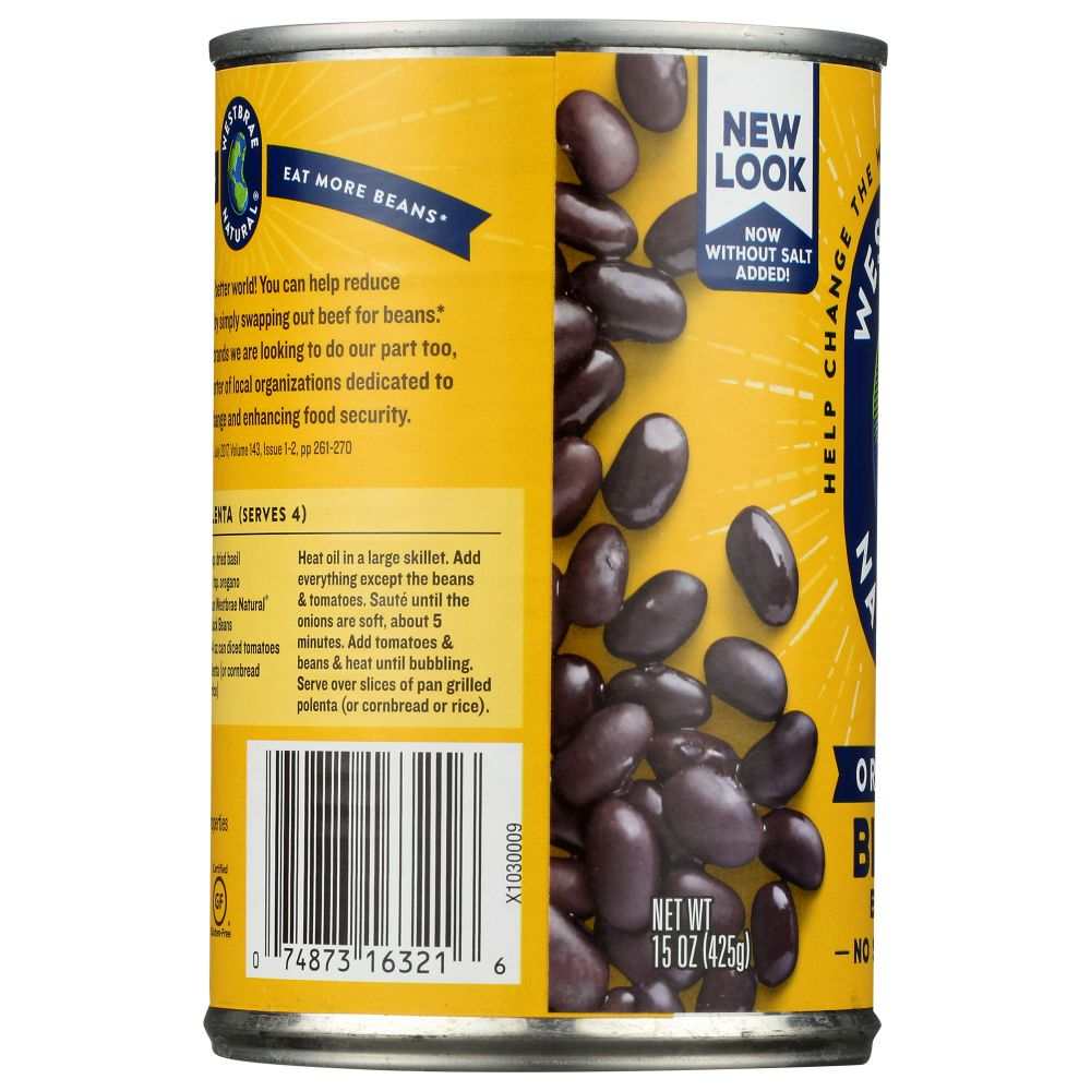 WESTBRAE NATURAL: Vegetarian Organic Black Beans, 15 oz