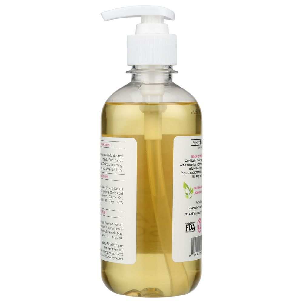 BRITTANIES THYME: Natural Hand Soap with Botanical Ingredients,  12 oz