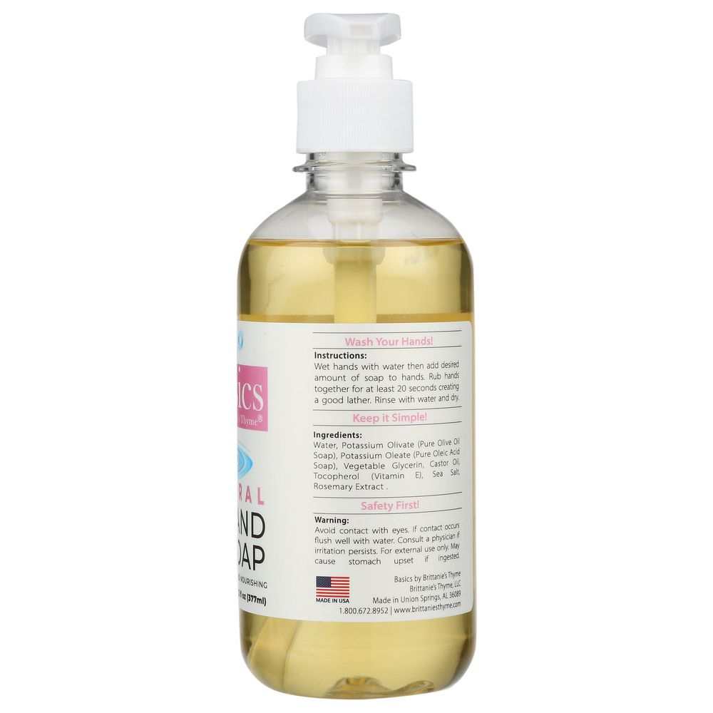 BRITTANIES THYME: Natural Hand Soap with Botanical Ingredients,  12 oz