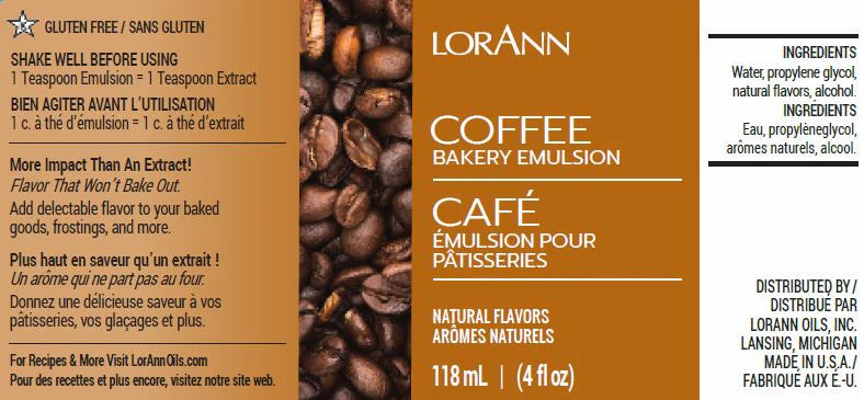 LorAnn Oils Natural Coffee Bakery Emulsion, 4 fl. oz