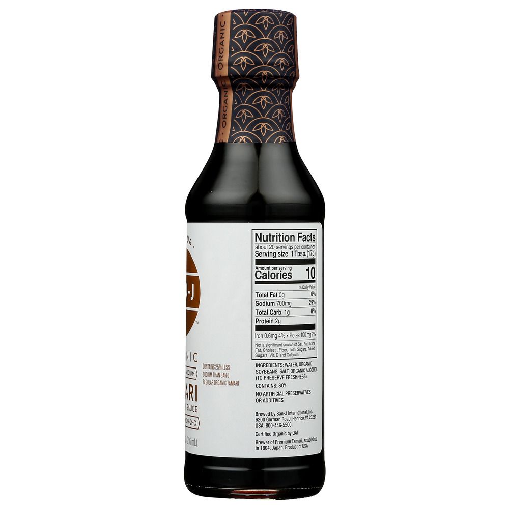 SAN-J: Organic Reduced Sodium Gluten Free Tamari Soy Sauce, 10 Oz