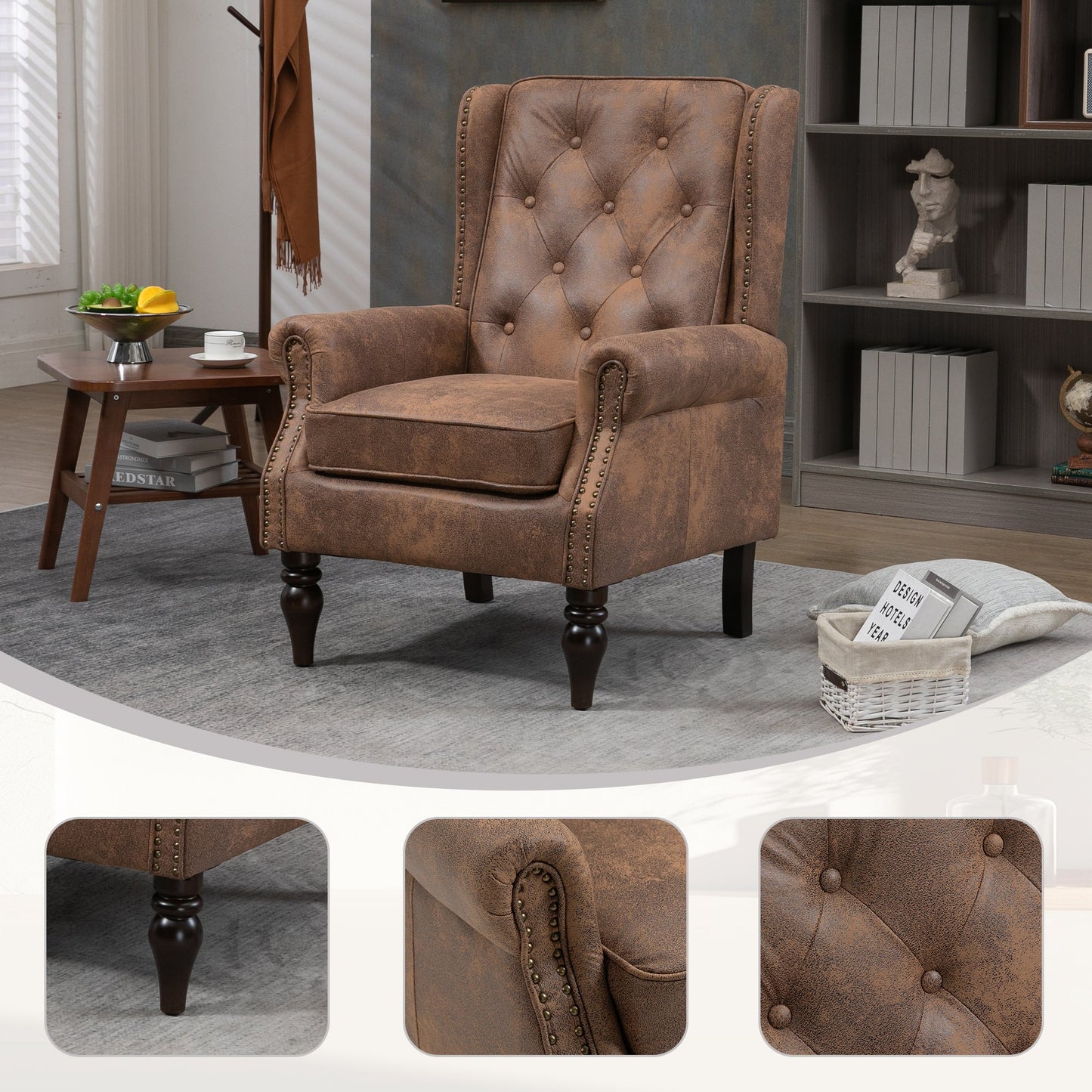 Wood Frame Armchair - Modern Accent Chair