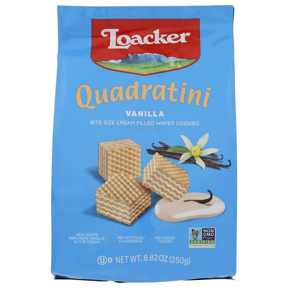 LOACKER: Quadratini Vanilla Wafer Cookies - Delicious Snack & Dessert 8.82oz