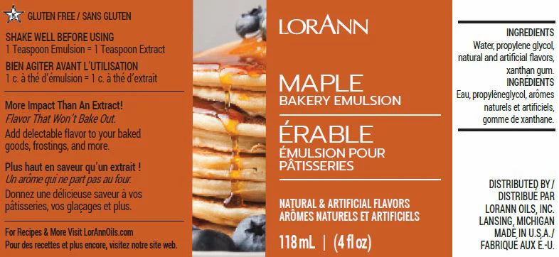 LorAnn Oils Maple Bakery Emulsion, 4 fl. oz