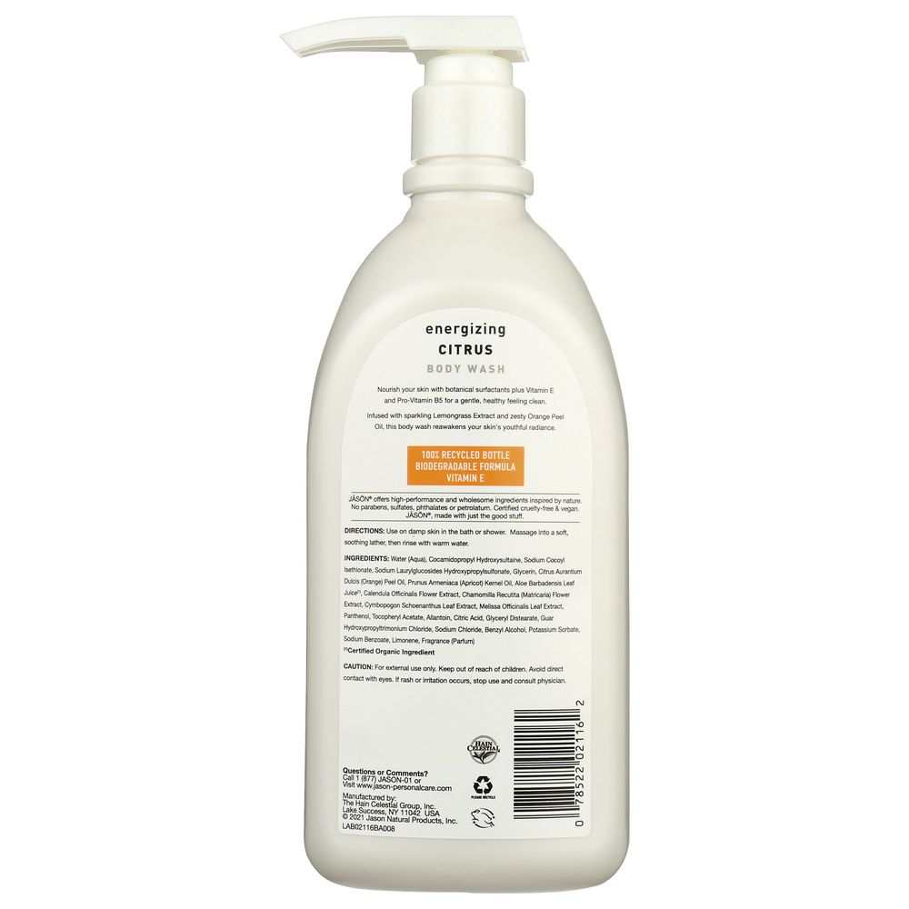 JASON: Revitalizing Citrus Body Wash 30oz | Gentle Soft & Energizing